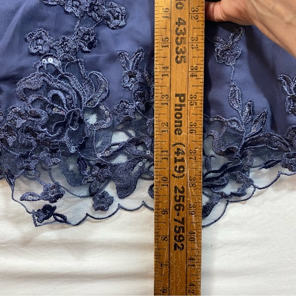 J.J’s House Mother of Bride Dress formal Women 42 bust floral appliqué Sheer Top - Picture 7 of 16